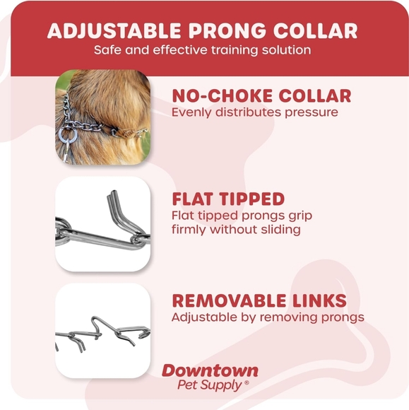 Downtown Pet Supply Prong Training Collar with Quick Release (Chrome, Me… - Picture 5 of 6